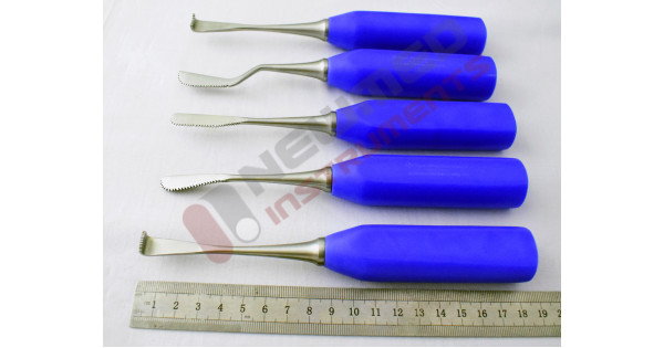 Set De Scies Nasales Tastan Cakir Micro - 5 Pièces, Bleu, Pour Rhinoplastie Et Chirurgie